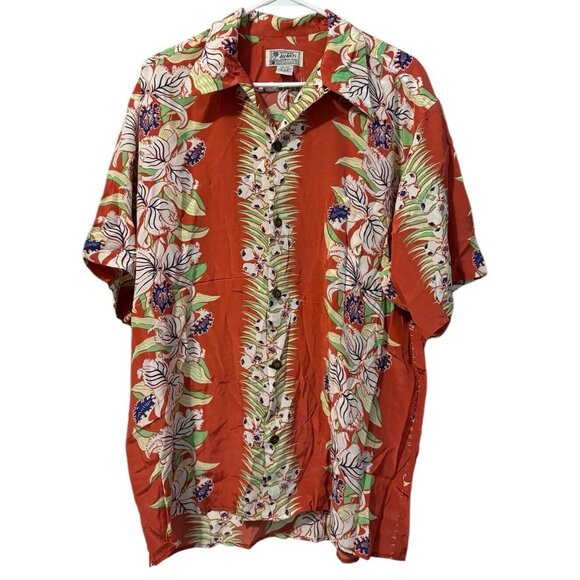 Avanti Original Silk Hawaiian‎ Shirt Size XL Floral Tropical Beach Travel Preppy - Picture 1 of 12